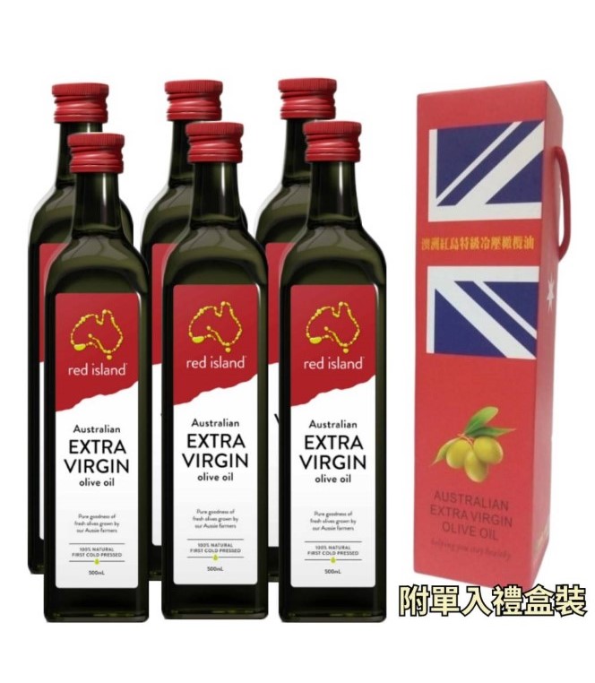【單入禮盒6瓶裝】 紅島特級初榨橄欖油750ml*6 